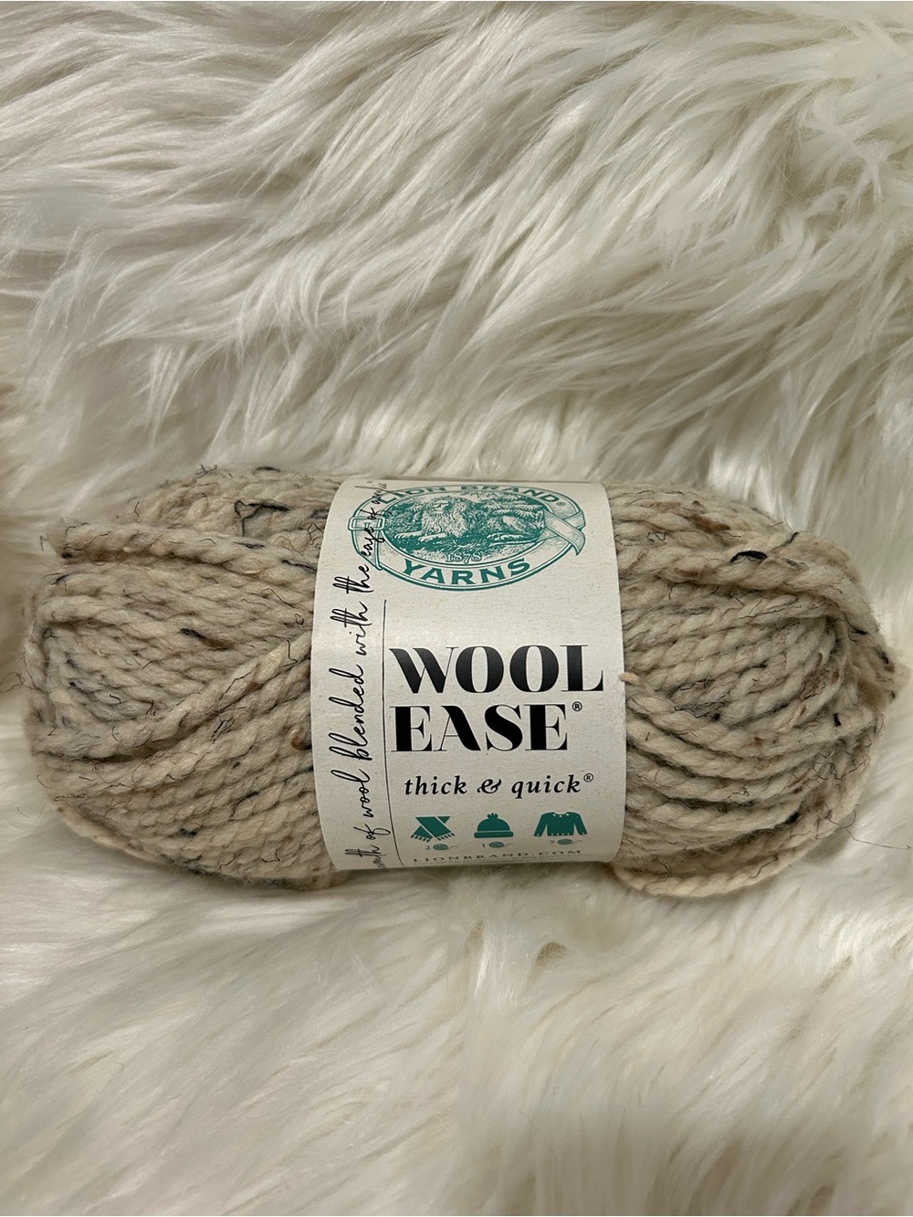 Lion Brand Wool Ease Thick & Quick Yarn - #123 Oatmeal
2 each skeins